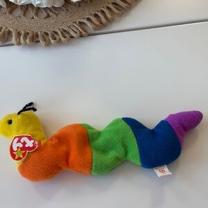 Ty Rare PVC Inch the Worm Beanie Baby No Comma Oakbrook Tag Errors
